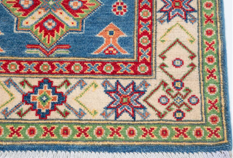 Kazak Blue Runner Hand Knotted 27 X 97 Area Rug 700-157770 Image 4