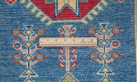 Kazak Blue Runner Hand Knotted 27 X 97 Area Rug 700-157770 Image 8
