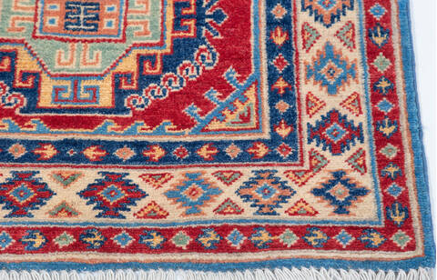 Kazak Blue Runner Hand Knotted 26 X 108 Area Rug 700-157771 Image 4
