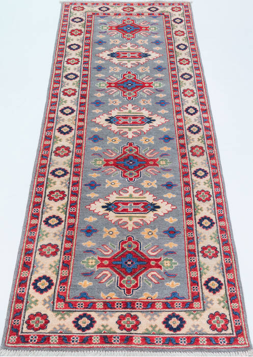 Kazak Blue Runner Hand Knotted 29 X 84 Area Rug 700-157772 Image 1