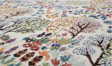 Chobi White Hand Knotted 59 X 81 Area Rug 700-157773 Image 3