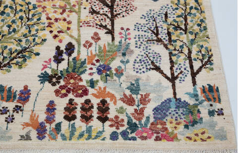 Chobi White Hand Knotted 59 X 81 Area Rug 700-157773 Image 4