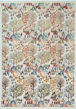 Afghan Chobi White Rectangle 5x8 ft Wool Carpet 157773