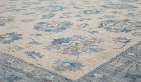 Chobi Beige Hand Knotted 84 X 97  Area Rug 700-157774 Image 3