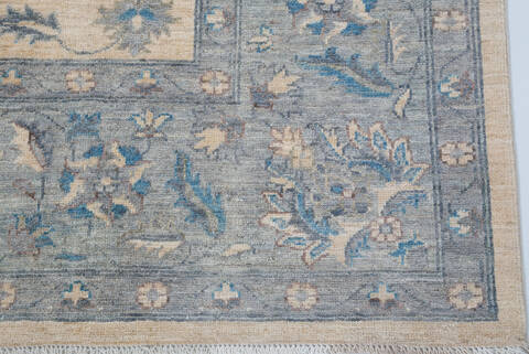 Chobi Beige Hand Knotted 84 X 97  Area Rug 700-157774 Image 4
