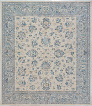 Chobi Beige Hand Knotted 8'4" X 9'7"  Area Rug 700-157774