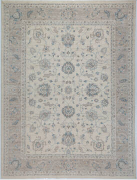 Chobi Beige Hand Knotted 9'0" X 11'11"  Area Rug 700-157778