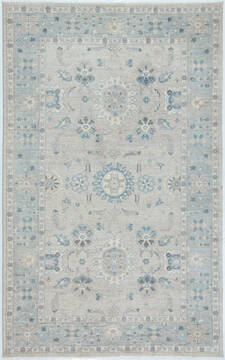 Chobi Beige Hand Knotted 6'1" X 9'9"  Area Rug 700-157779