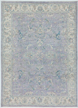 Afghan Chobi Purple Rectangle 5x7 ft Wool Carpet 157782