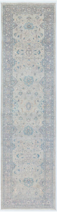 Chobi Grey Runner Hand Knotted 27 X 910 Area Rug 700-157784 Image 0