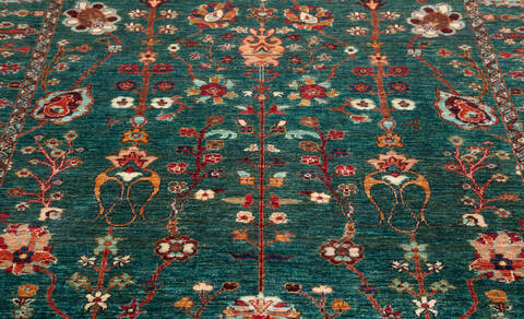 Chobi Green Hand Knotted 53 X 68  Area Rug 700-157786 Image 5
