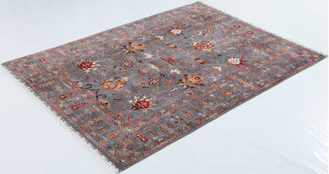 Chobi Grey Hand Knotted 50 X 68  Area Rug 700-157787 Image 2