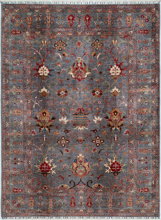 Chobi Grey Hand Knotted 50 X 68  Area Rug 700-157787 Image 0