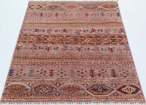 Chobi Pink Hand Knotted 40 X 63 Area Rug 700-157788 Image 1