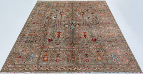 Chobi Brown Hand Knotted 82 X 910  Area Rug 700-157791 Image 1