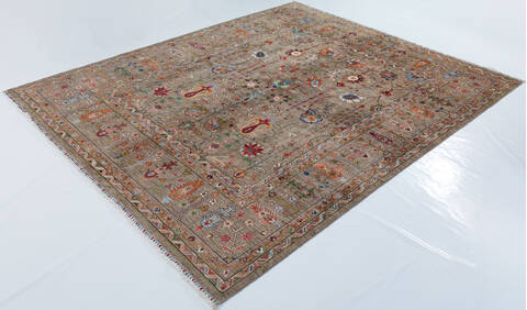 Chobi Brown Hand Knotted 82 X 910  Area Rug 700-157791 Image 2