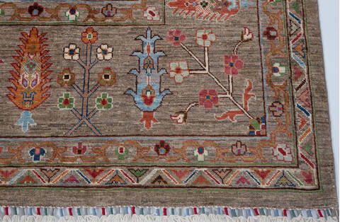 Chobi Brown Hand Knotted 82 X 910  Area Rug 700-157791 Image 4
