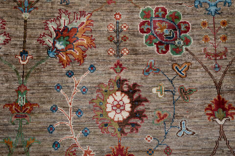 Chobi Brown Hand Knotted 82 X 910  Area Rug 700-157791 Image 6