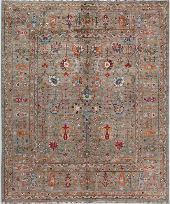 Chobi Brown Hand Knotted 82 X 910  Area Rug 700-157791 Image 0