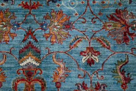 Chobi Blue Hand Knotted 69 X 99  Area Rug 700-157792 Image 6