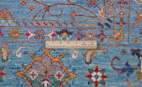 Chobi Blue Hand Knotted 69 X 99  Area Rug 700-157792 Image 8