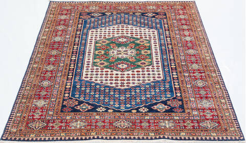 Kazak Blue Hand Knotted 50 X 64  Area Rug 700-157793 Image 1