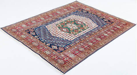 Kazak Blue Hand Knotted 50 X 64  Area Rug 700-157793 Image 2
