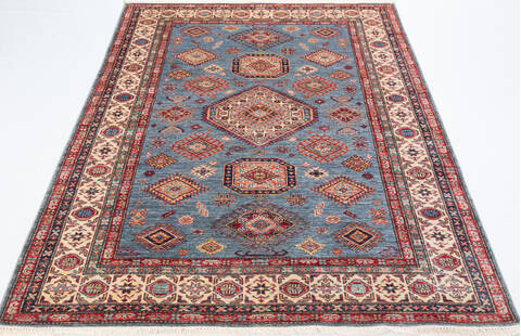 Kazak Grey Hand Knotted 510 X 80  Area Rug 700-157794 Image 1