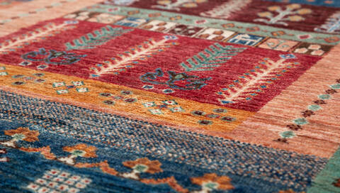 Chobi Blue Runner Hand Knotted 30 X 91  Area Rug 700-157795 Image 3