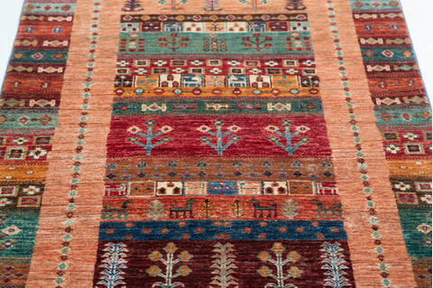 Chobi Blue Runner Hand Knotted 30 X 91  Area Rug 700-157795 Image 5