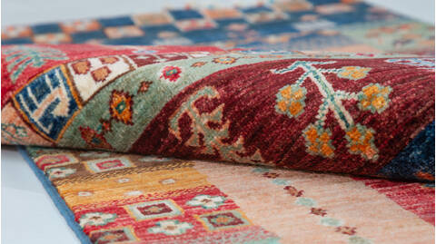 Chobi Blue Runner Hand Knotted 30 X 91  Area Rug 700-157795 Image 7