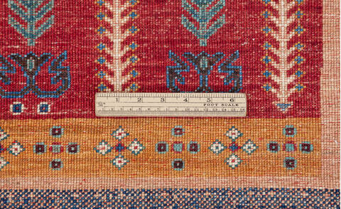 Chobi Blue Runner Hand Knotted 30 X 91  Area Rug 700-157795 Image 8