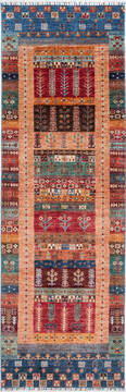 Afghan Chobi Blue Runner 6 to 9 ft Wool Carpet 157795