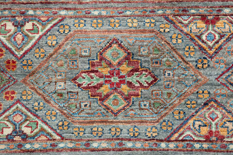 Chobi Grey Runner Hand Knotted 210 X 82  Area Rug 700-157797 Image 6