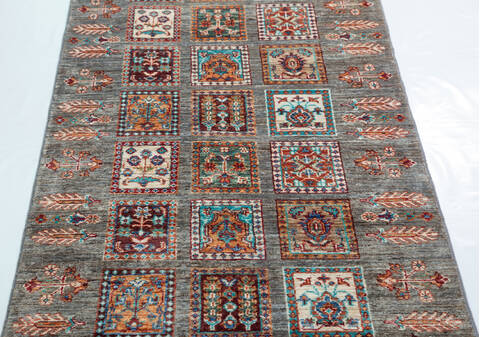 Chobi Grey Runner Hand Knotted 27 X 92  Area Rug 700-157799 Image 5