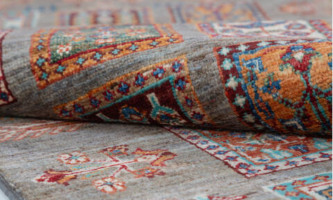 Chobi Grey Runner Hand Knotted 27 X 92  Area Rug 700-157799 Image 7