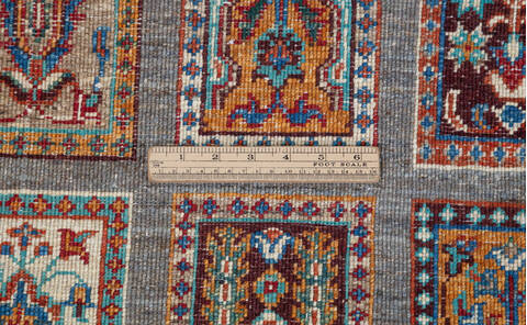 Chobi Grey Runner Hand Knotted 27 X 92  Area Rug 700-157799 Image 8