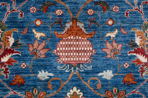 Chobi Blue Hand Knotted 82 X 99  Area Rug 700-157801 Image 6
