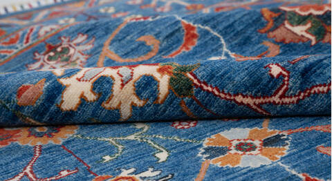 Chobi Blue Hand Knotted 82 X 99  Area Rug 700-157801 Image 7