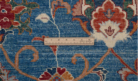 Chobi Blue Hand Knotted 82 X 99  Area Rug 700-157801 Image 8