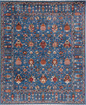 Chobi Blue Hand Knotted 8'2" X 9'9"  Area Rug 700-157801