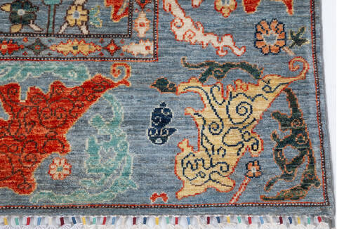 Chobi Grey Hand Knotted 57 X 79  Area Rug 700-157803 Image 4