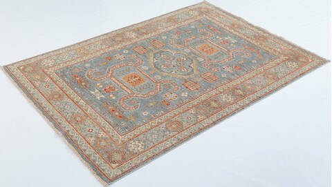 Chobi Grey Hand Knotted 410 X 611  Area Rug 700-157806 Image 2