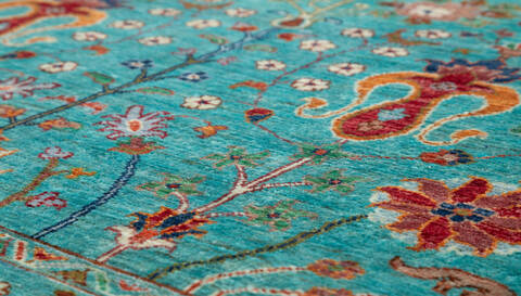 Chobi Green Hand Knotted 52 X 67  Area Rug 700-157807 Image 3