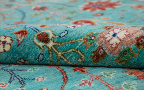 Chobi Green Hand Knotted 52 X 67  Area Rug 700-157807 Image 7