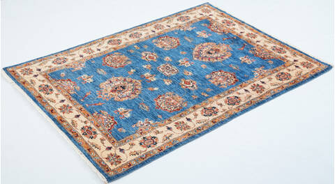 Chobi Blue Hand Knotted 40 X 58  Area Rug 700-157808 Image 2