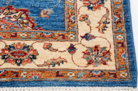 Chobi Blue Hand Knotted 40 X 58  Area Rug 700-157808 Image 4