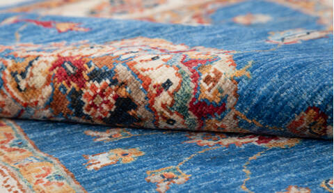 Chobi Blue Hand Knotted 40 X 58  Area Rug 700-157808 Image 7