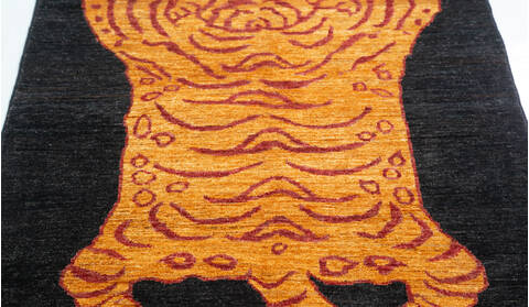 Chobi Black Hand Knotted 32 X 50  Area Rug 700-157809 Image 5