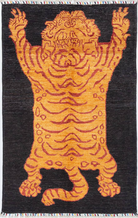 Chobi Black Hand Knotted 32 X 50  Area Rug 700-157809 Image 0